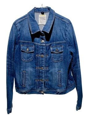 Women’s J. Crew Stylized Blue Denim Jacket Size XL